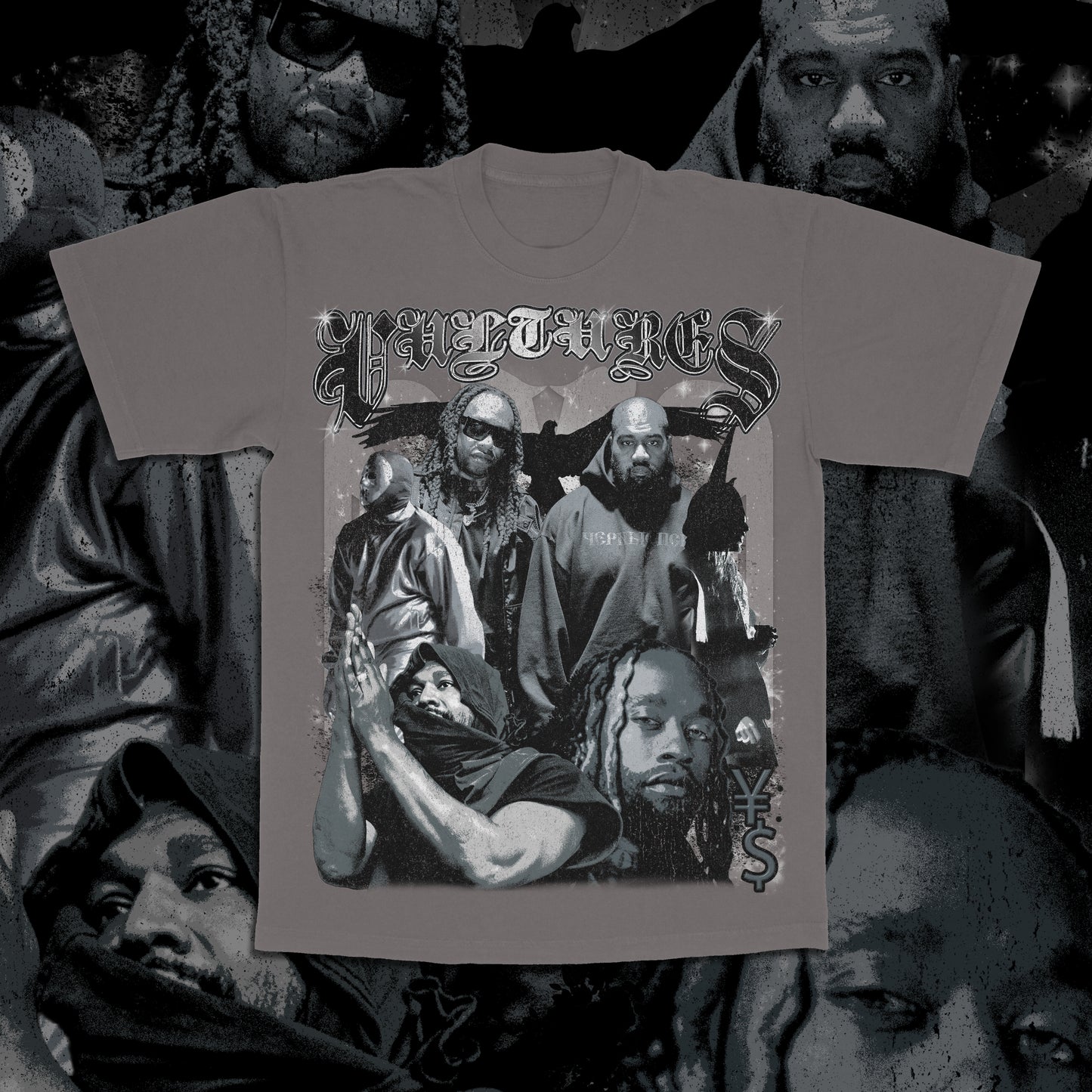 Vultures Tee- Faded Gray