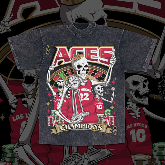 Aces Champions Tee - Mineral Washed Black