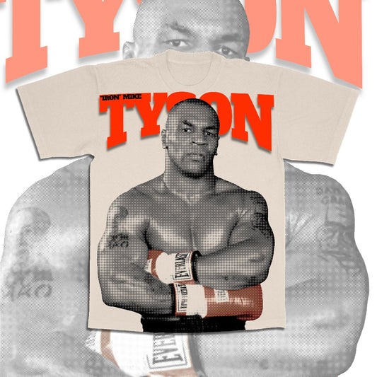 Mike Tyson Mega Print Tee - Cream